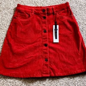 Noisy May Corduroy Mini Skirt - Red - size L
